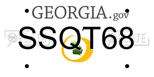SSQT68 Georgia License Plate