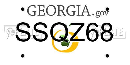 SSQZ68 Georgia License Plate