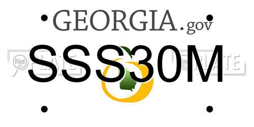 SSS30M Georgia License Plate
