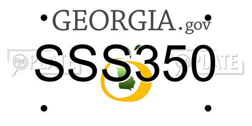 SSS350 Georgia License Plate