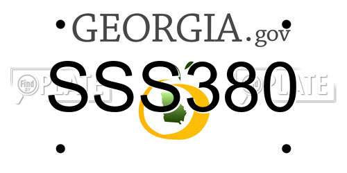 SSS380 Georgia License Plate