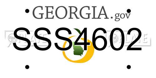 SSS4602 Georgia License Plate