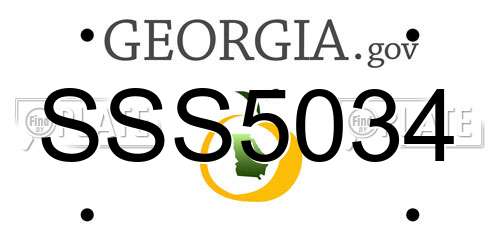 SSS5034 Georgia License Plate