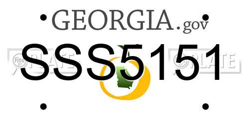 SSS5151 Georgia License Plate