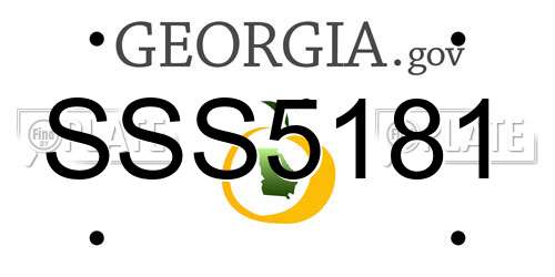 SSS5181 Georgia License Plate