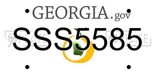 SSS5585 Georgia License Plate
