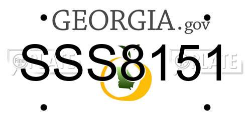 SSS8151 Georgia License Plate
