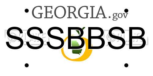 SSSBBSB Georgia License Plate