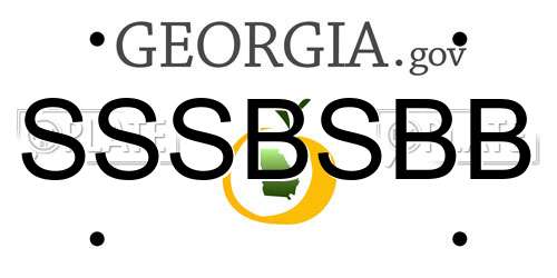 SSSBSBB Georgia License Plate