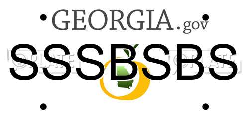 SSSBSBS Georgia License Plate