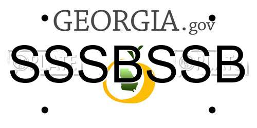 SSSBSSB Georgia License Plate