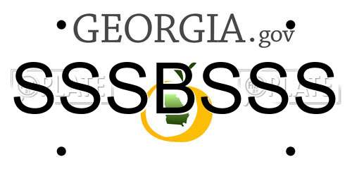 SSSBSSS Georgia License Plate