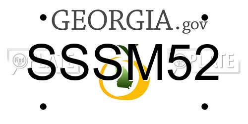 SSSM52 Georgia License Plate