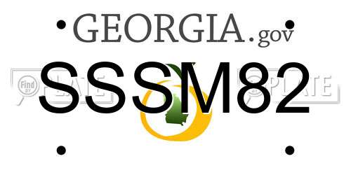 SSSM82 Georgia License Plate