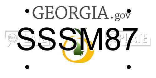 SSSM87 Georgia License Plate
