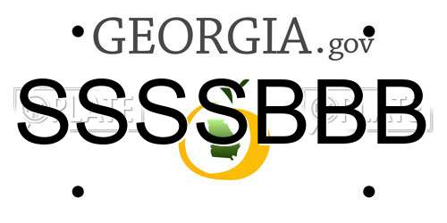 SSSSBBB Georgia License Plate