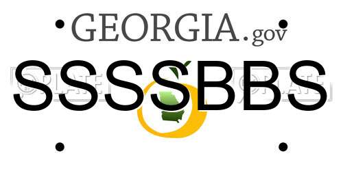SSSSBBS Georgia License Plate