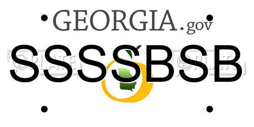 SSSSBSB Georgia License Plate