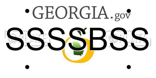 SSSSBSS Georgia License Plate