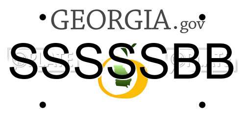 SSSSSBB Georgia License Plate