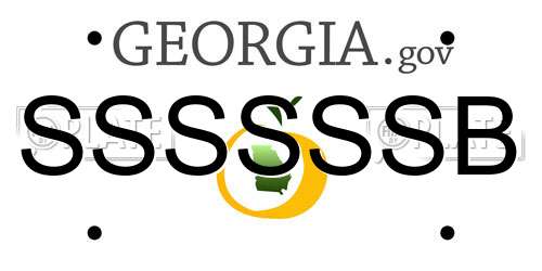 SSSSSSB Georgia License Plate
