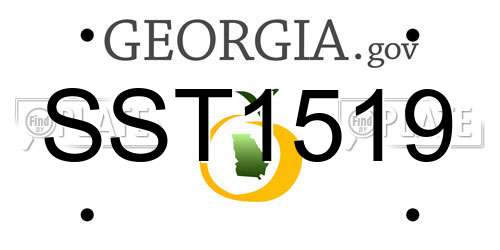 SST1519 Georgia License Plate