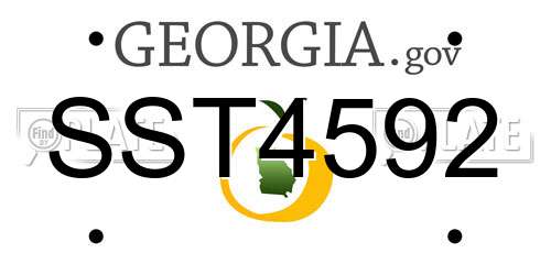 SST4592 Georgia License Plate