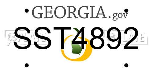 SST4892 Georgia License Plate
