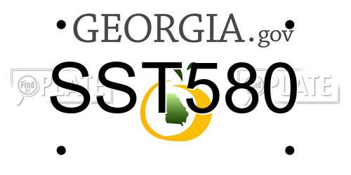 SST580 Georgia License Plate
