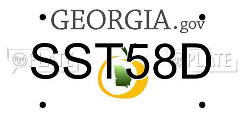 SST58D Georgia License Plate