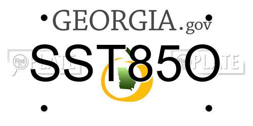 SST85O Georgia License Plate