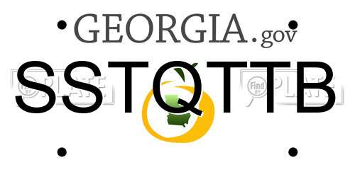 SSTQTTB Georgia License Plate