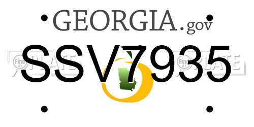 SSV7935 Georgia License Plate
