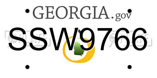 SSW9766 Georgia License Plate