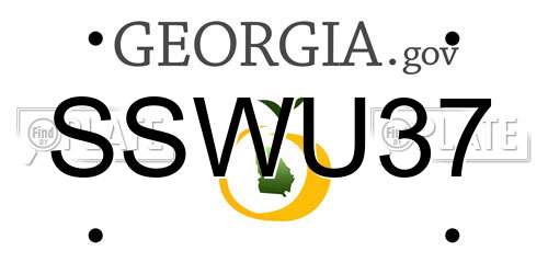 SSWU37 Georgia License Plate