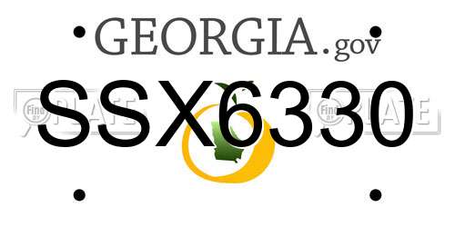 SSX6330 Georgia License Plate