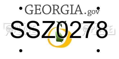 SSZ0278 Georgia License Plate
