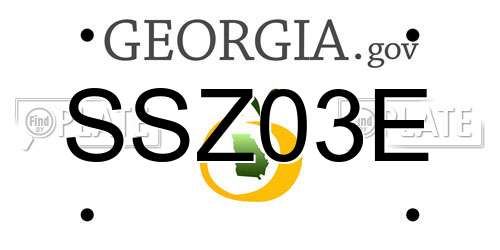 SSZ03E Georgia License Plate