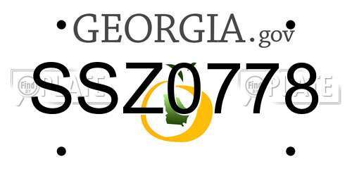 SSZ0778 Georgia License Plate