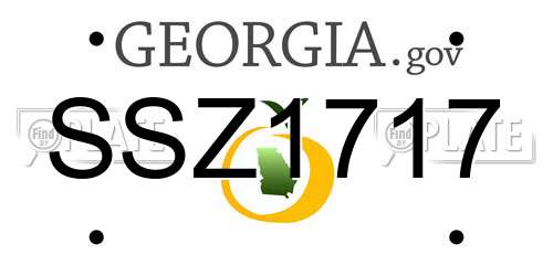 SSZ1717 Georgia License Plate
