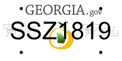 SSZ1819 Georgia License Plate