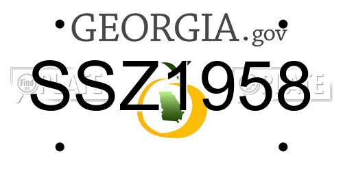 SSZ1958 Georgia License Plate