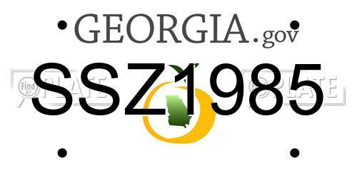 SSZ1985 Georgia License Plate