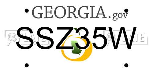 SSZ35W Georgia License Plate