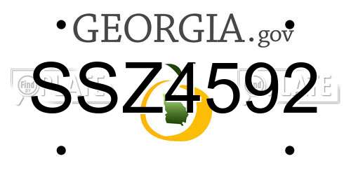 SSZ4592 Georgia License Plate