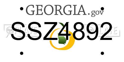 SSZ4892 Georgia License Plate