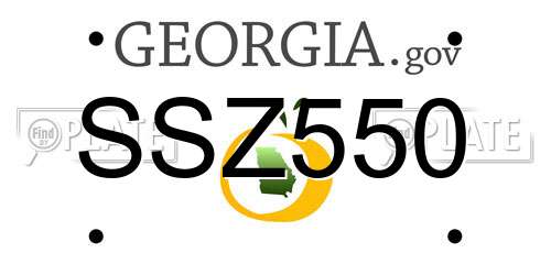 SSZ550 Georgia License Plate