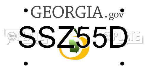 SSZ55D Georgia License Plate