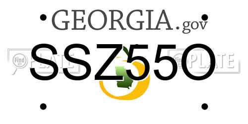 SSZ55O Georgia License Plate