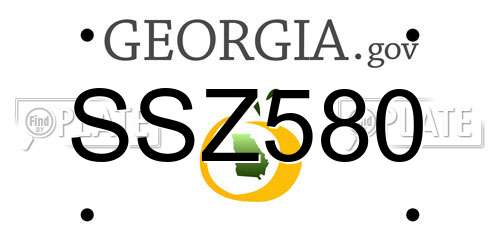 SSZ580 Georgia License Plate